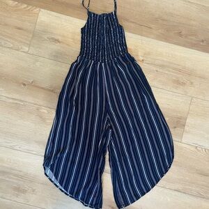 Mimi Chica Navy and White Striped Jumpsuit